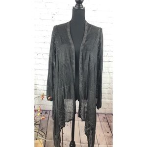 DKNY Jeans Drape Front Distressed Cardigan